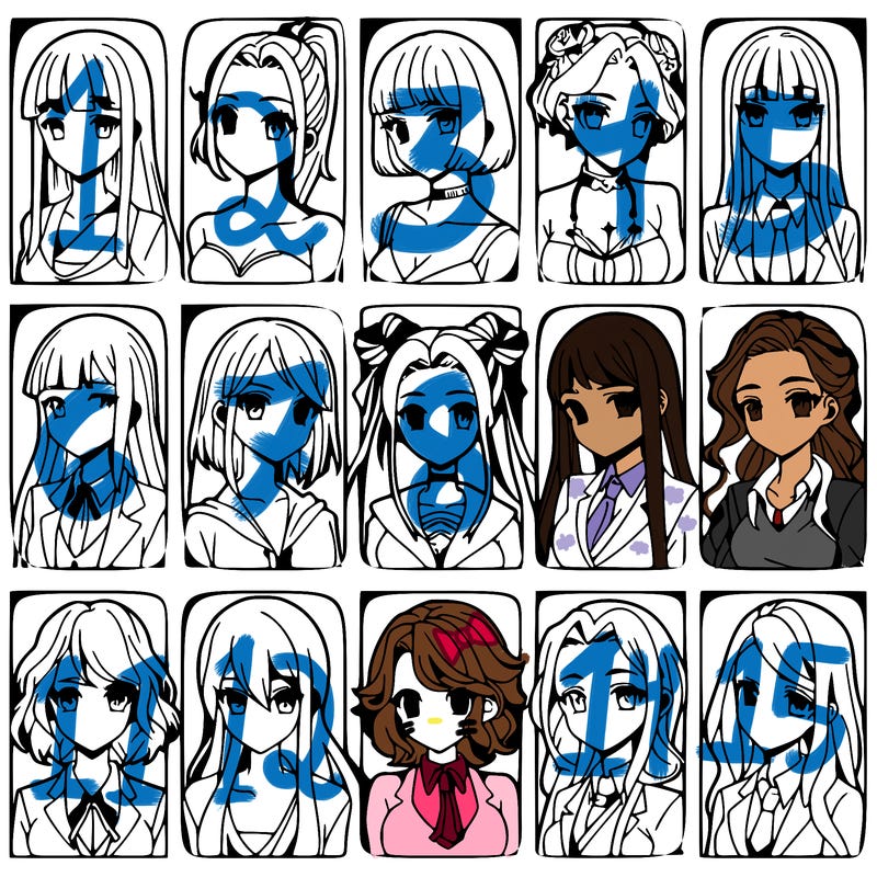 girls that look diffrent anime