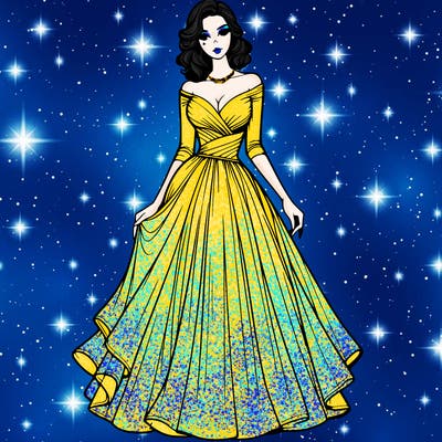 realistic woman in a beautiful dress