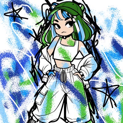 girl in crop top and baggy pants