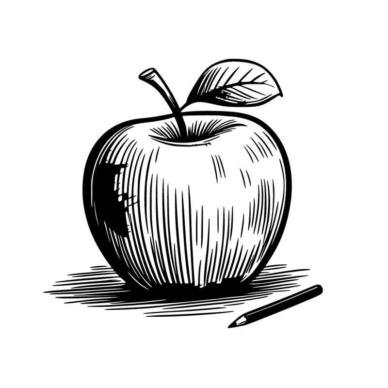 sketch of an apple