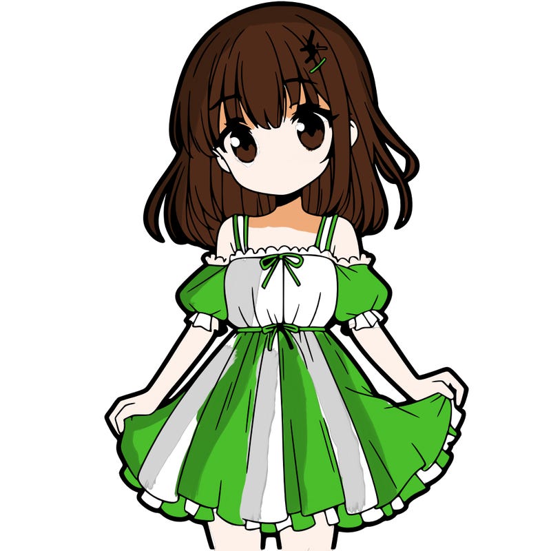 anime girl with dress