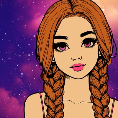 realistic girl with braids