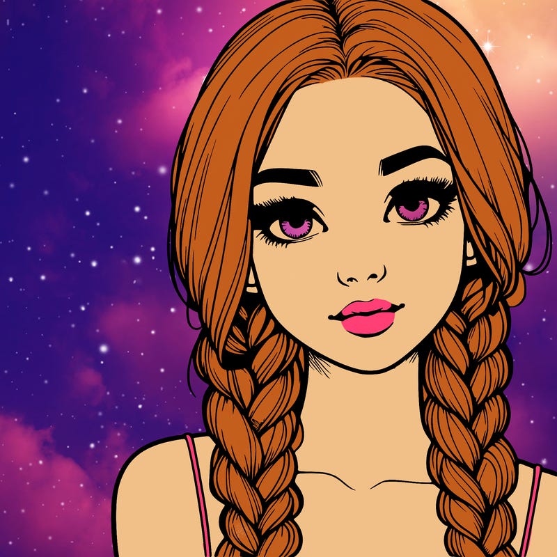 realistic girl with braids