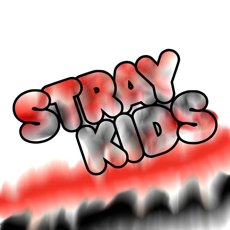 bubble letters saying stray kids