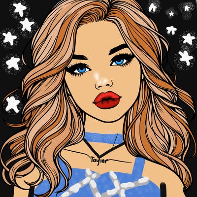 realistic girl with hair and lips