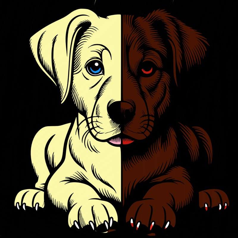 realistic dog split picture