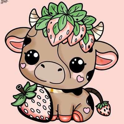 cute strawberry cow