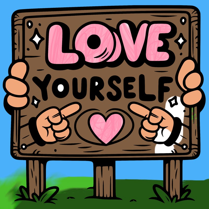a sign where it is written: love yourself