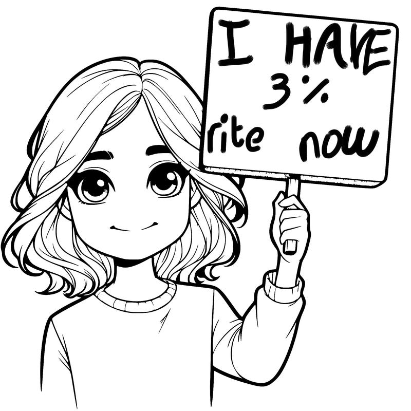 realistic girl holding up a sign