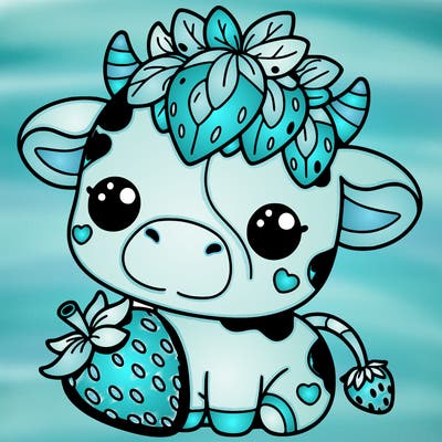 cute strawberry cow