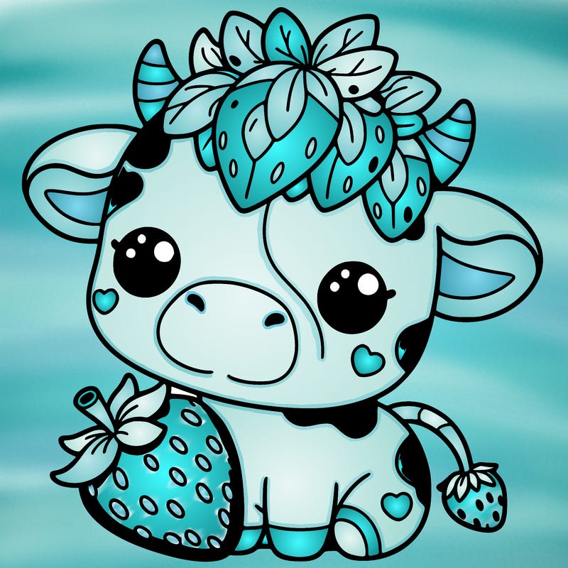 cute strawberry cow