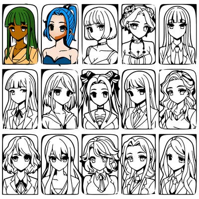 girls that look diffrent anime