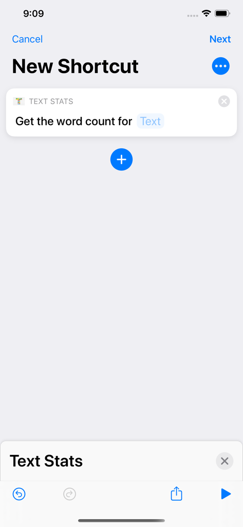 Text Stats Integration mit iOS-Kurzbefehlen für die automatisierte Wortanzahl-Analyse