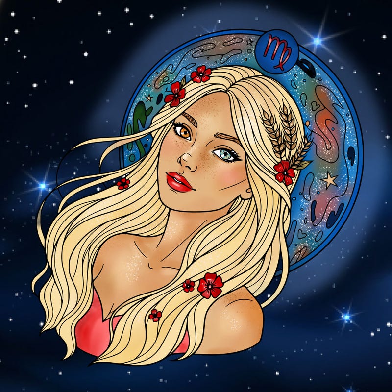 zodiac girl virgo head to shoulders