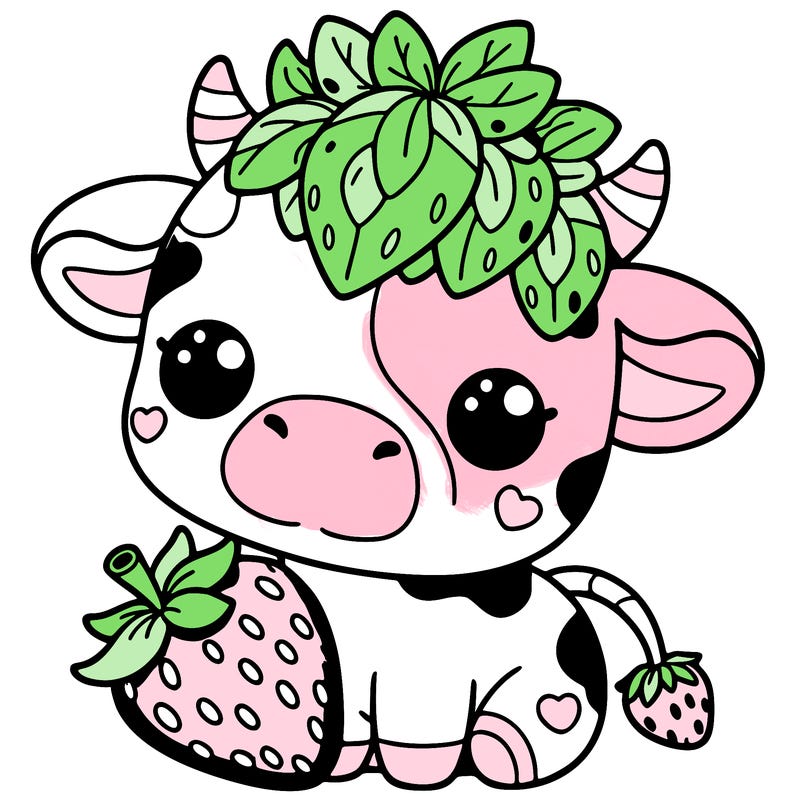 cute strawberry cow