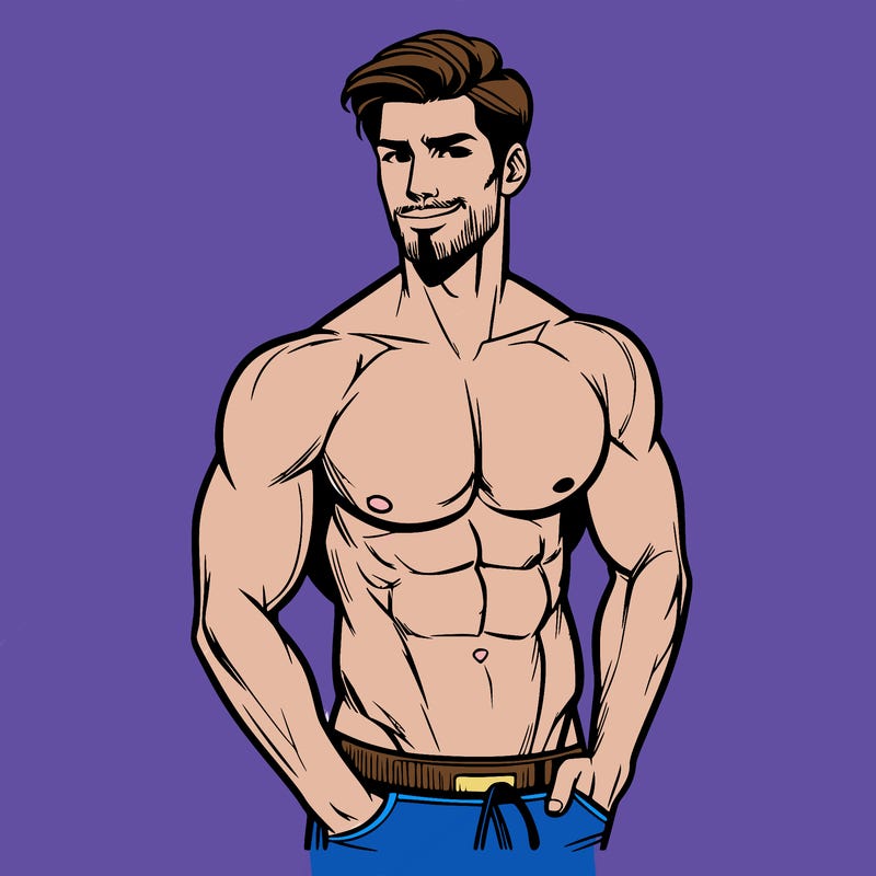 handsome muscular shirtless man