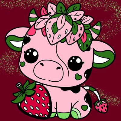 cute strawberry cow