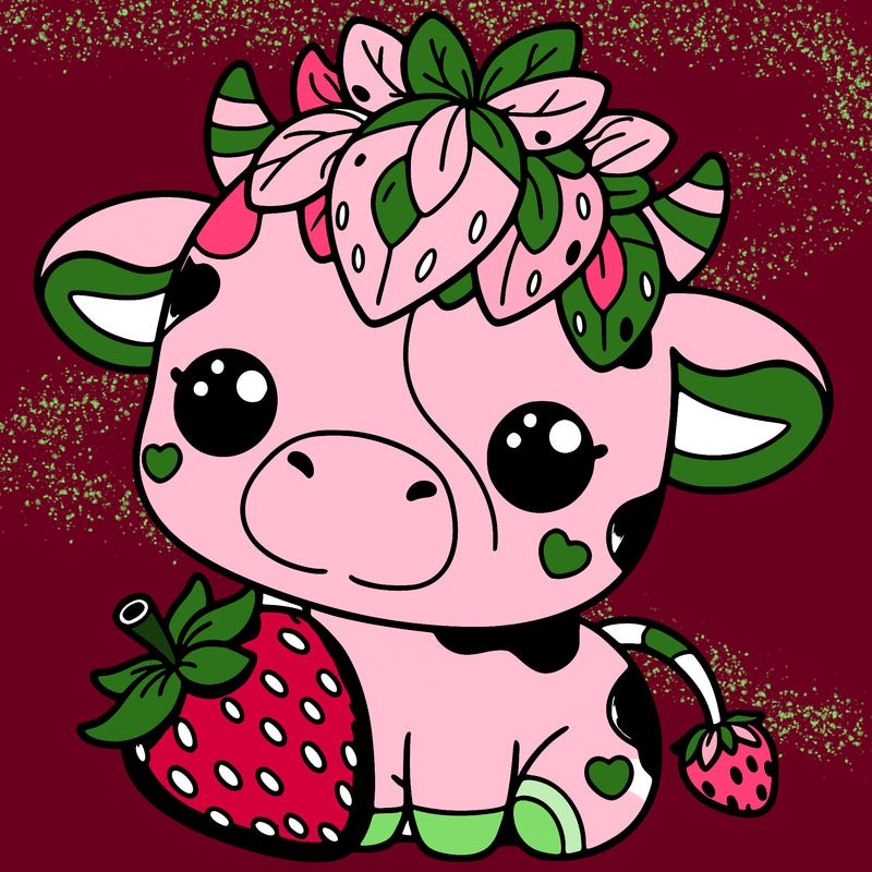 cute strawberry cow