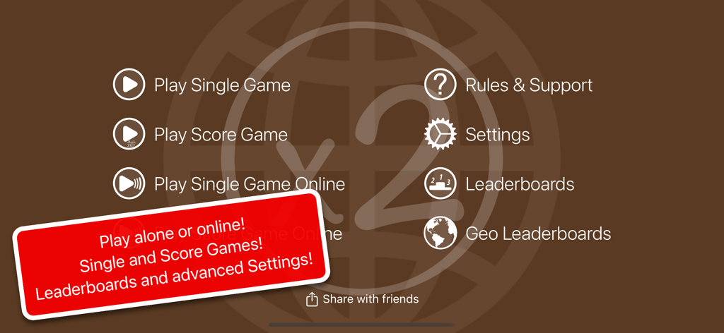 Pantalla del menú principal de la aplicación de juego de cartas Buraco Internacional que muestra modos de juego y configuraciones