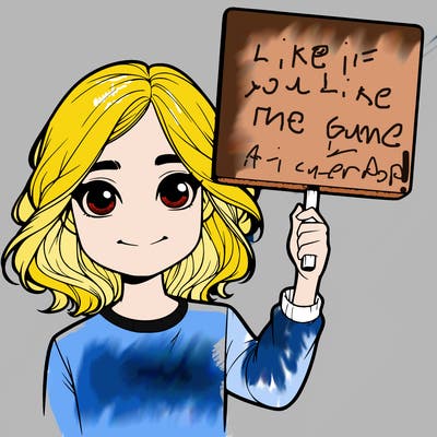 realistic girl holding up a sign