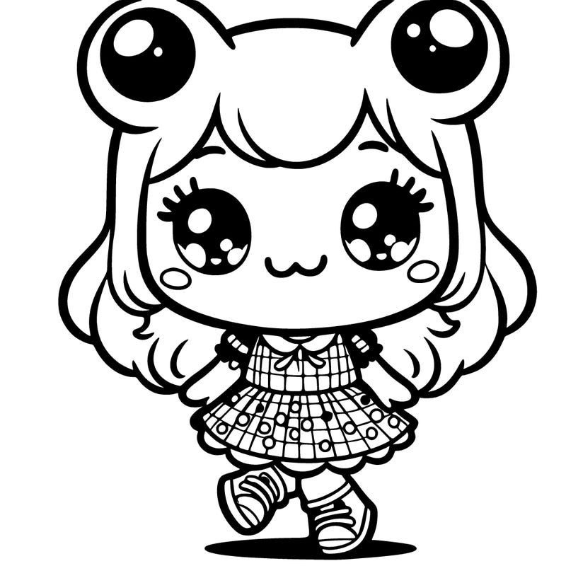 cute frog dressed girl