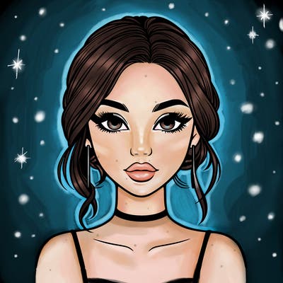 realistic girl with makeup on