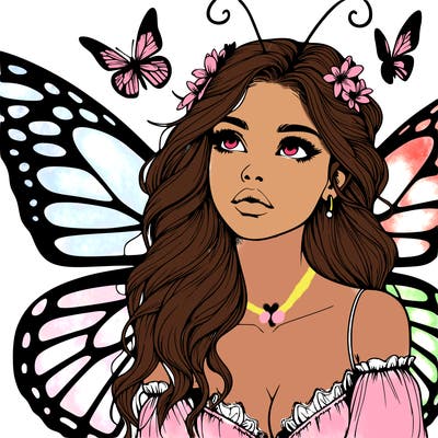 butterfly fairy realistic girl