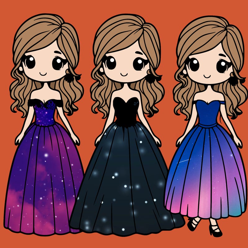 girl with evening dress