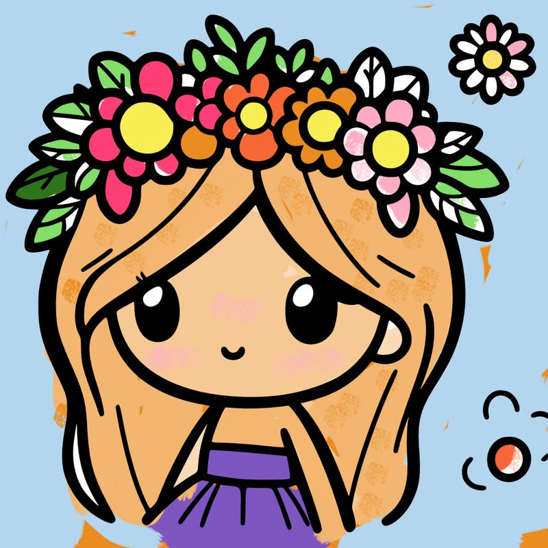girl with flowers crown