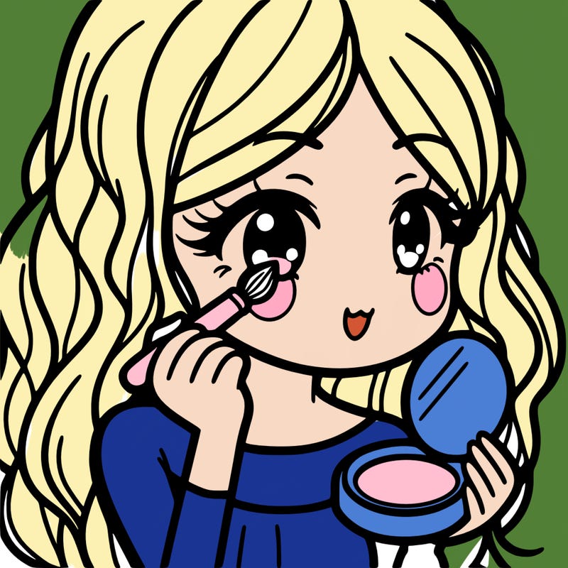 a girl putting on makeup