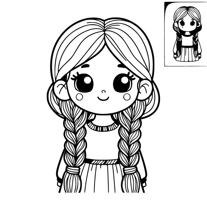 girl long braids