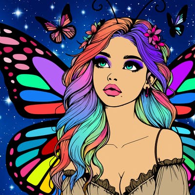 butterfly fairy realistic girl