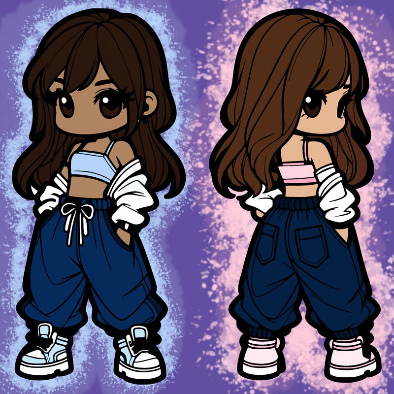 girl in crop top and baggy pants