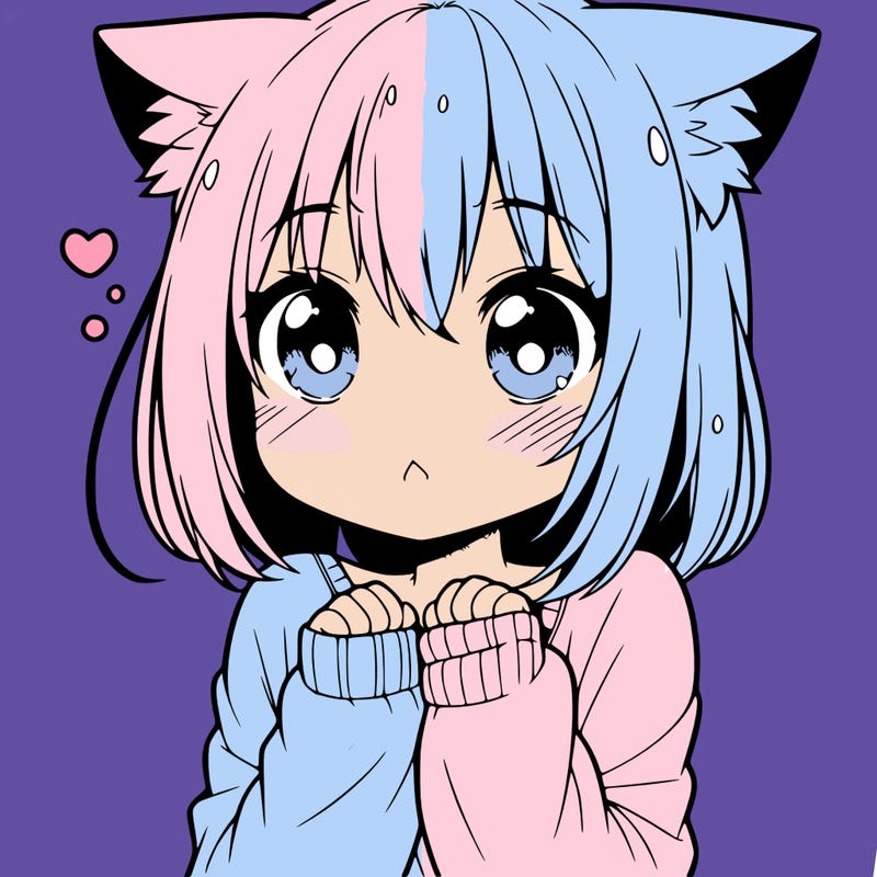 shy anime catgirl