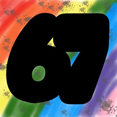 the numbers 67