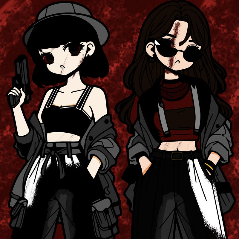 stylish girls with a gun