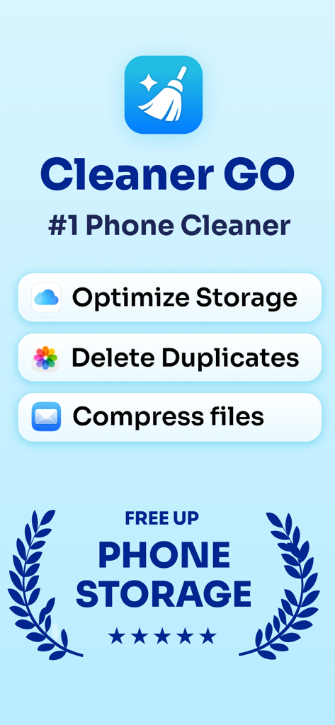 Cleaner GO - Storage Cleanup - Cleaner GO app interface displaying storage optimization and file compression features