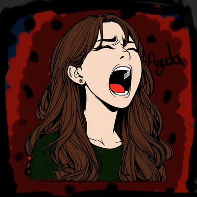 screaming realistic, girl