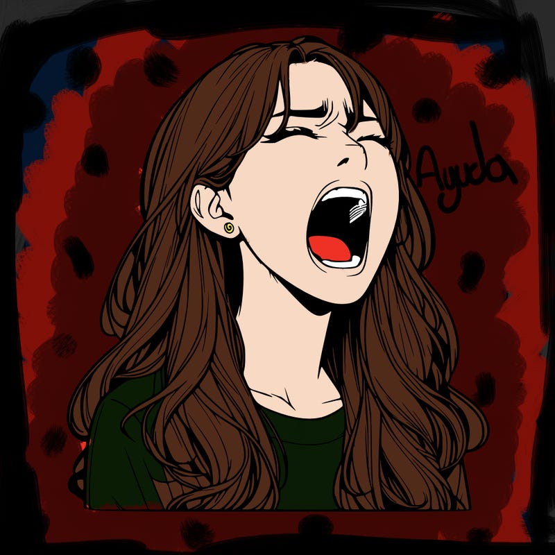 screaming realistic, girl