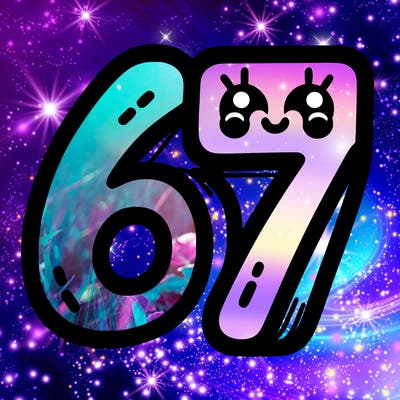 the numbers 67