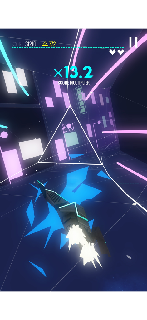 Spaceship flying through a neon futuristic tunnel in Avicii Gravity HD