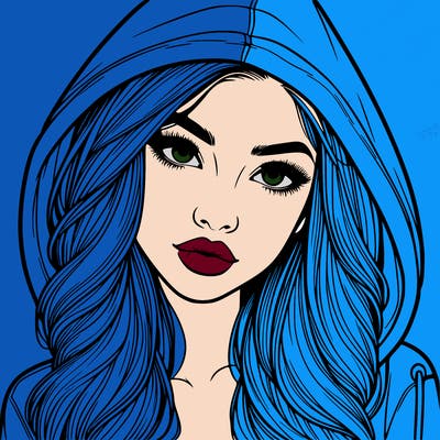 realistic beautiful girl with a hood on