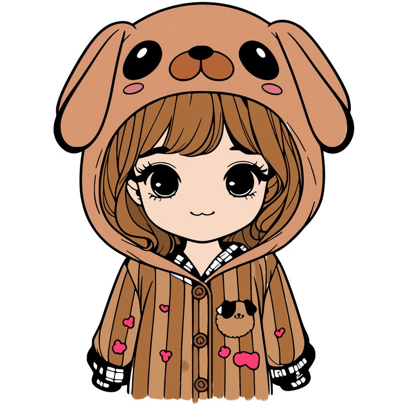 realistic girl in dog pjs