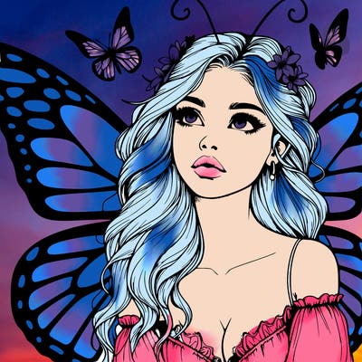 butterfly fairy realistic girl