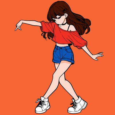 realistic girl danceing