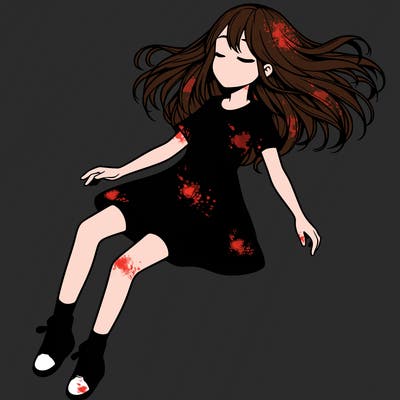 realistic girl floating