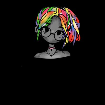 girl with a messy ponytail glasses a baggy crop top and jean shorts