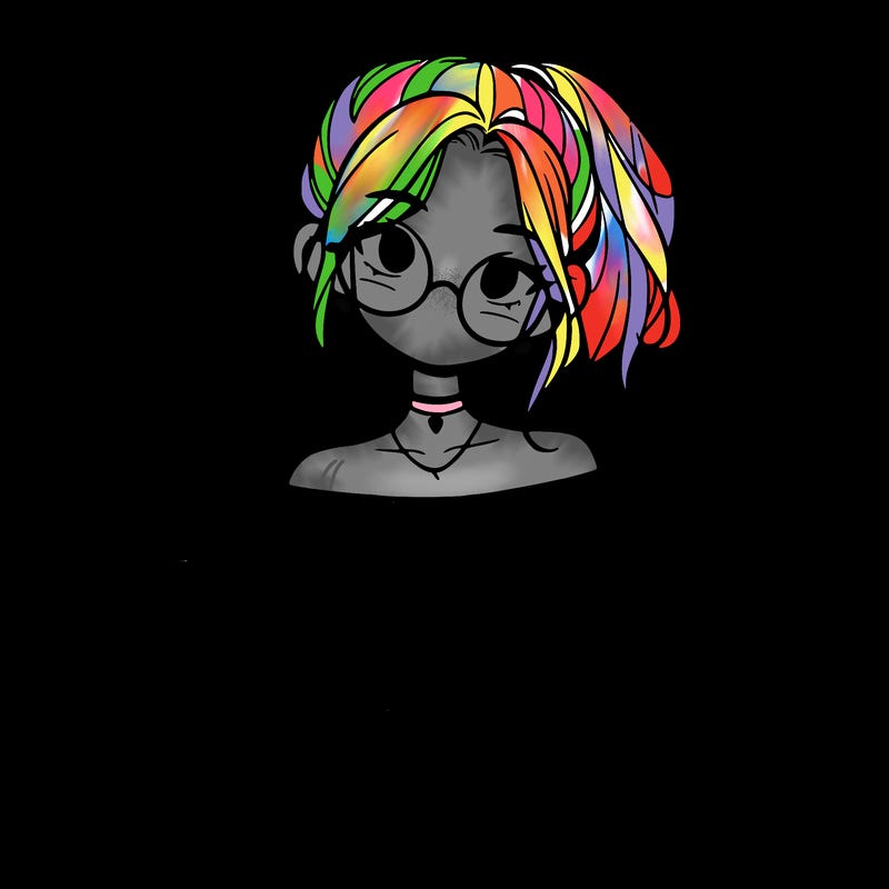 girl with a messy ponytail glasses a baggy crop top and jean shorts