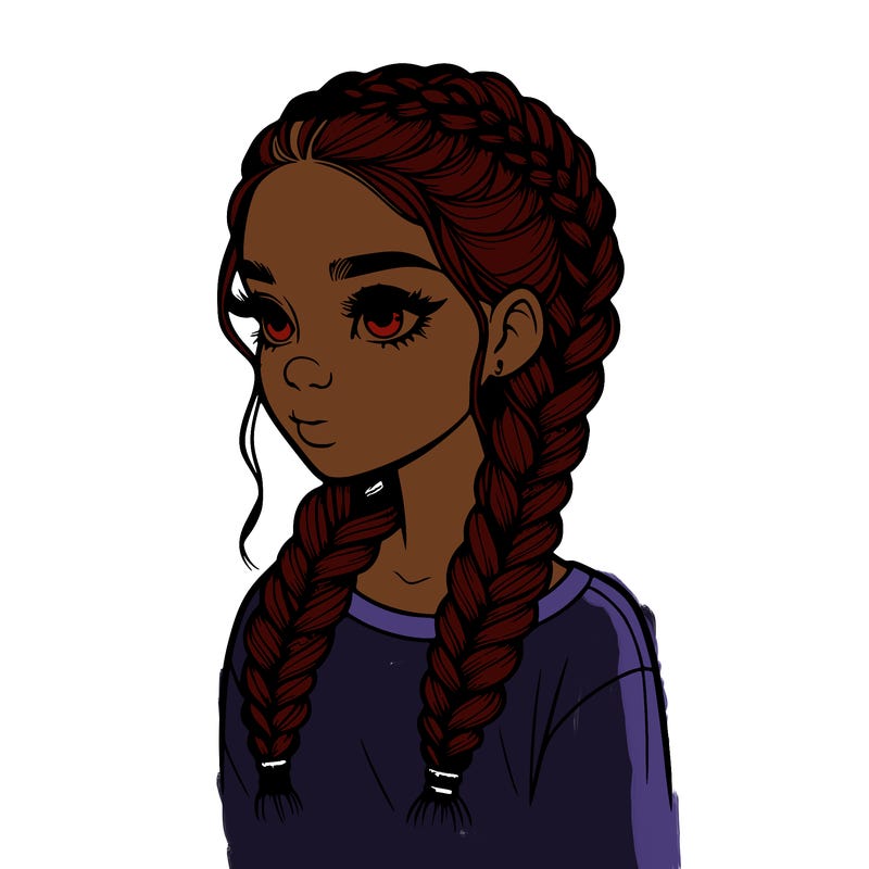 realistic girl with braids