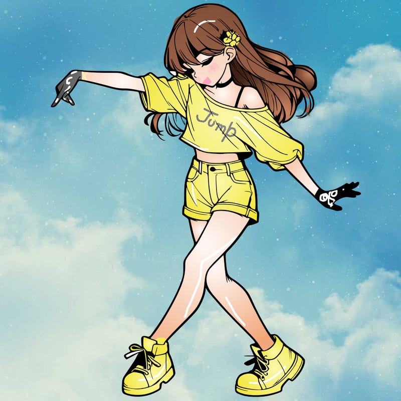 realistic girl danceing